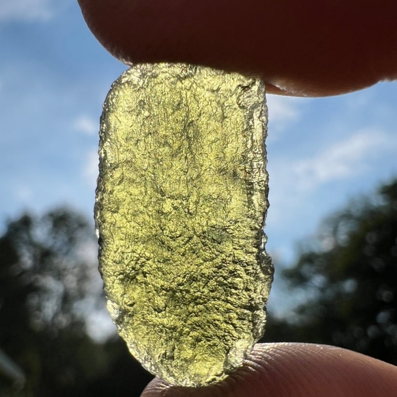 Moldavite Authentic Rare Tektite Crystal Specimen 3 grams from Czech Republic - Picture 2 of 10